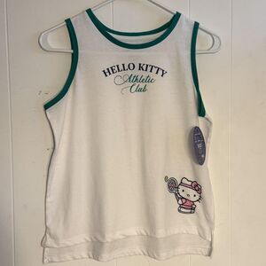 Hello Kitty Shirt Girls XL White Athletic Club Tennis Tank Graphic Top